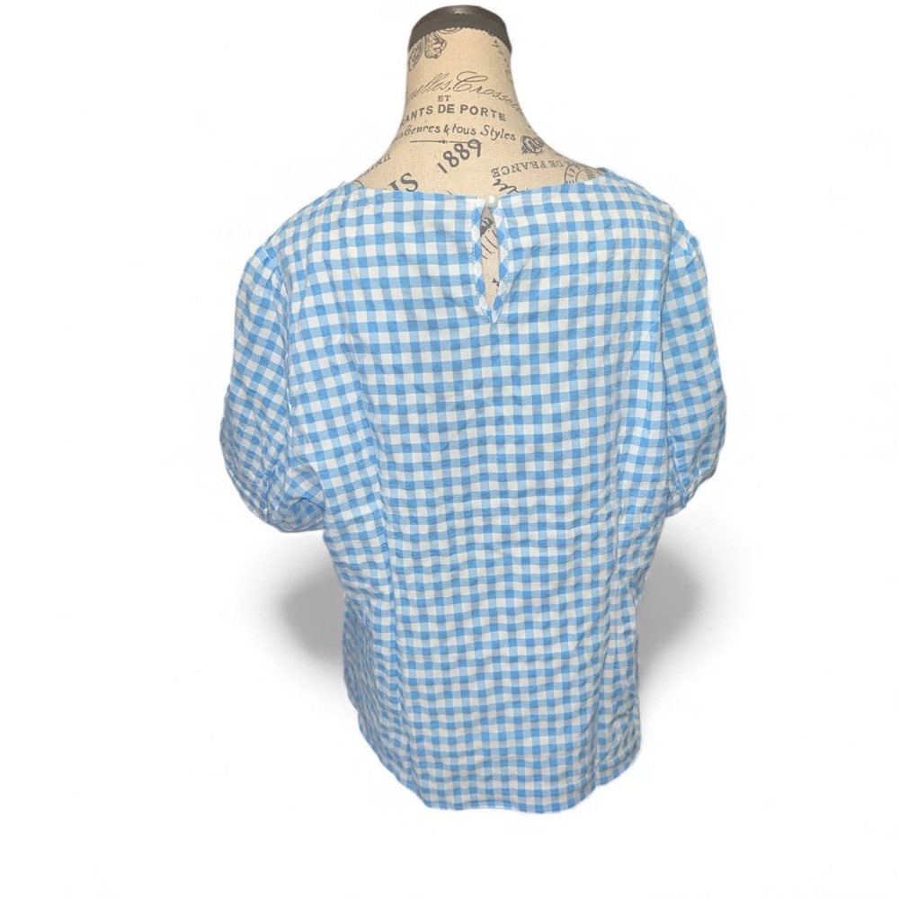 Allegra K Gingham Puff Sleeve Top NWT - Picture 4 of 5